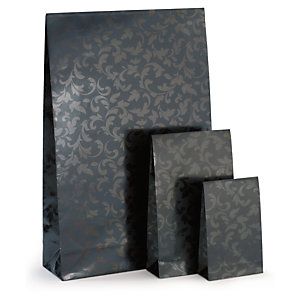 Czarna torba papierowa 100x157x42 mm