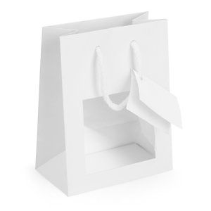 Biała torba lakierowana 25 szt. z okienkiem 114x146x60